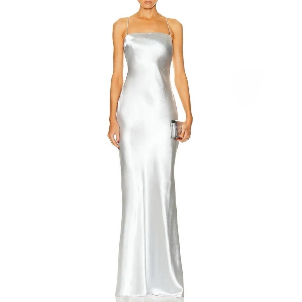 NWOT LPA Finelli Maxi Dress in Silver / Metallic Ice Blue